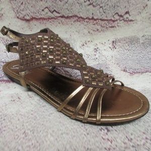 New Size 7.5 Sandals Bronze Womans Shoes 7 1/2